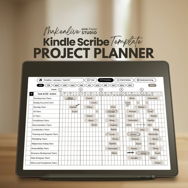 Project Planner Template | Kindle Scribe Template | Client Notes | Timeline | 2023 | 2024 | 2025 | Business | Tasks | Deadlines | Planning