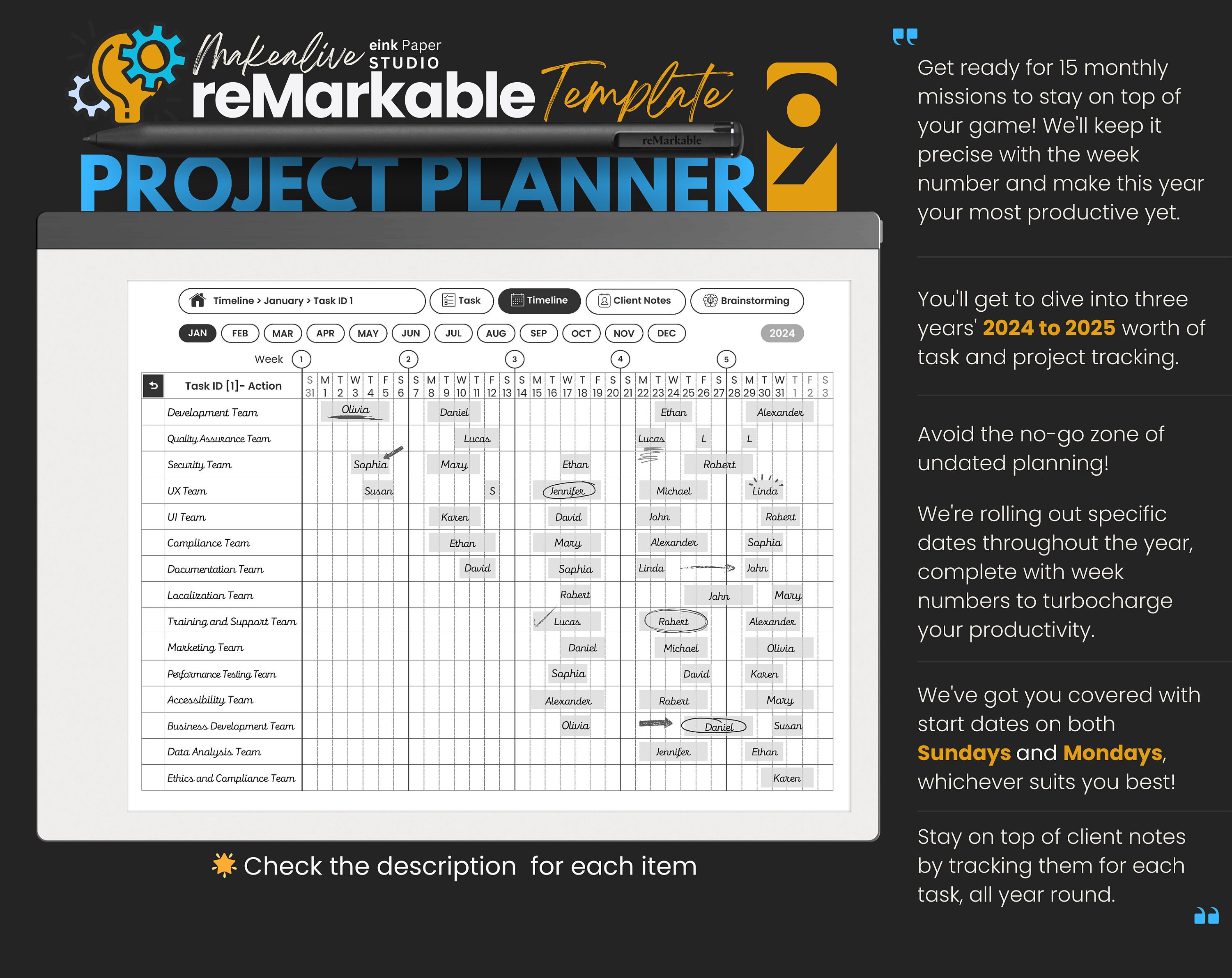 Remarkable2 MEGA BUNDLE 10 Items Allinone Digital Planner Calendar