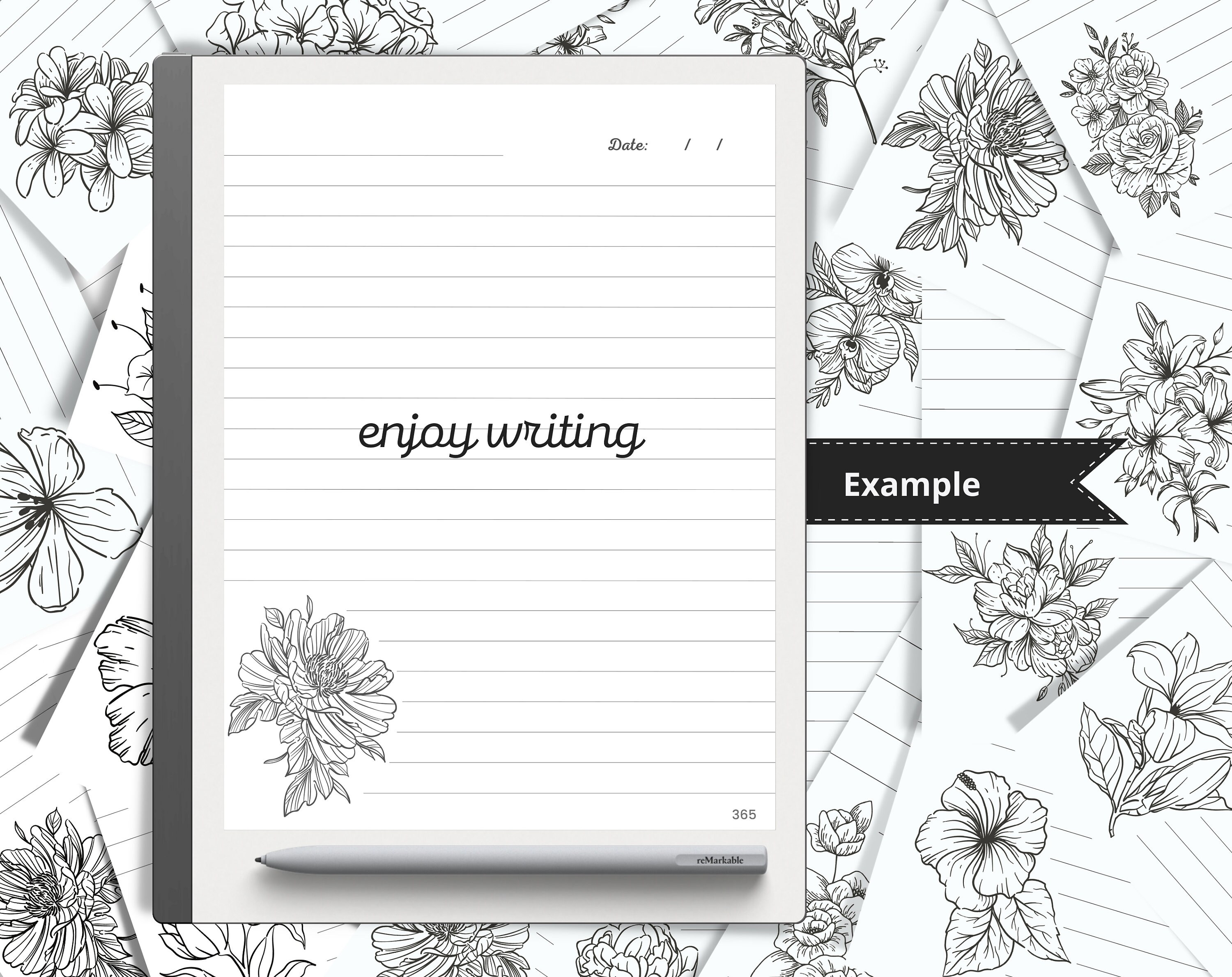 remarkable 2 Template Daily digital journal Agenda PDF digital