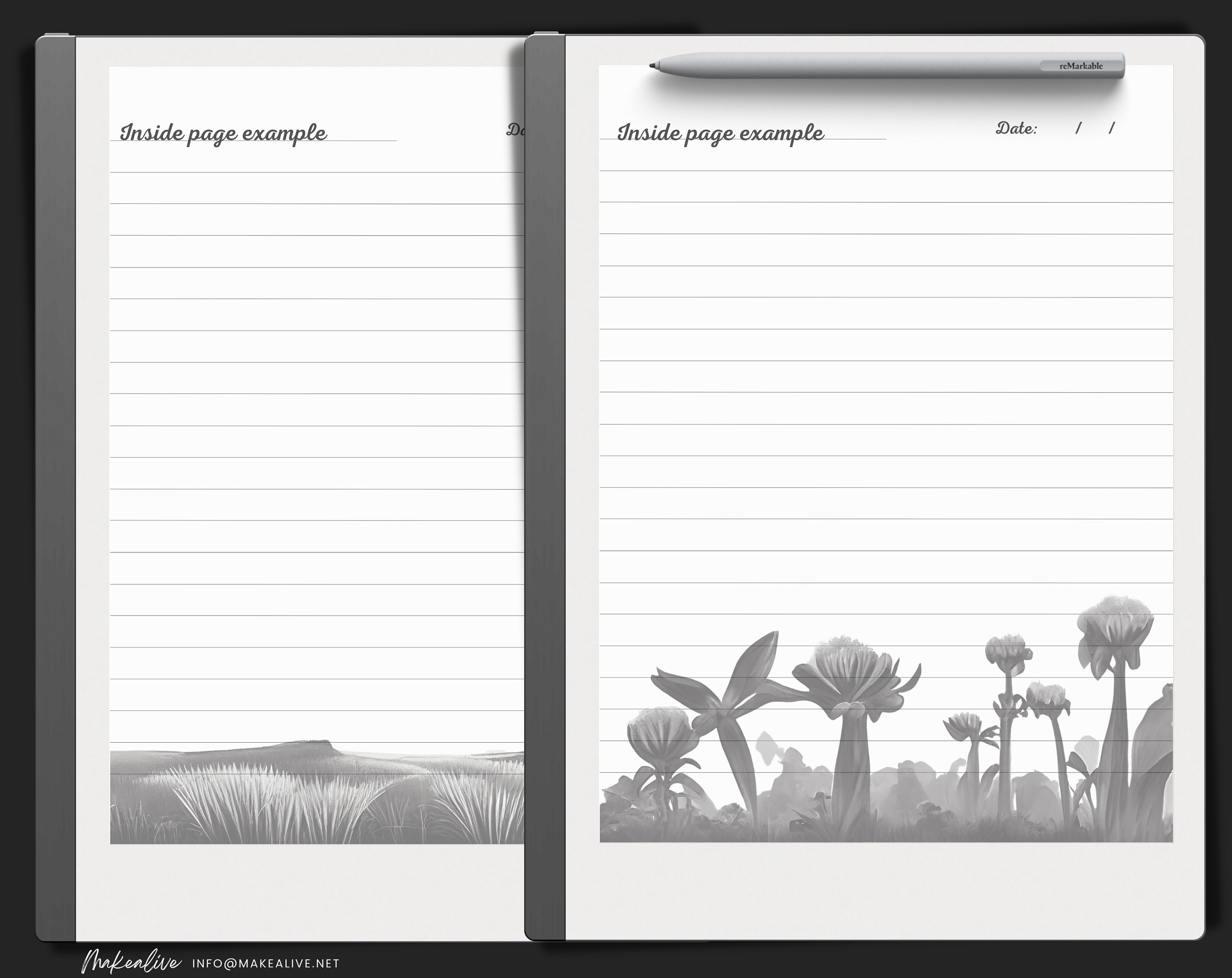 Remarkable 2 Template Daily Digital Journal Agenda PDF Etsy