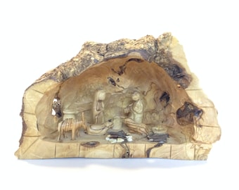 Olive Wood Nativity and Cave