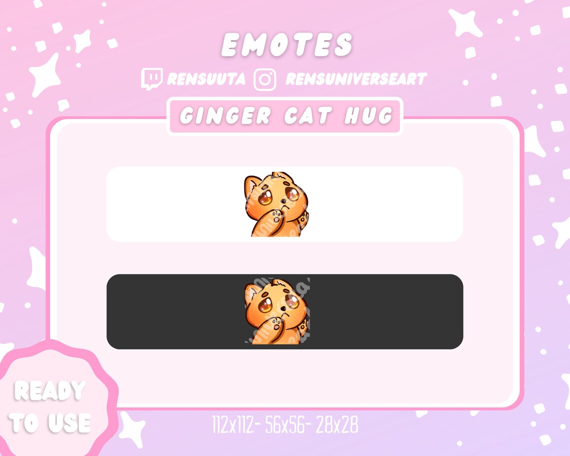 Cute Cuddly Ginger Cat Emote for Twitch Stream Youtube - Etsy