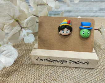 Pinocchio inspired stud earrings