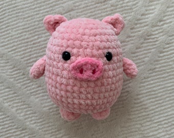 Crochet Pig Plush Toy: soft Amigurumi Farm Animal