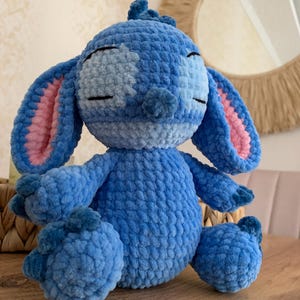 Stitch amigurumi plush doll, sleepy stitch crochet, handmade unique gift image 7