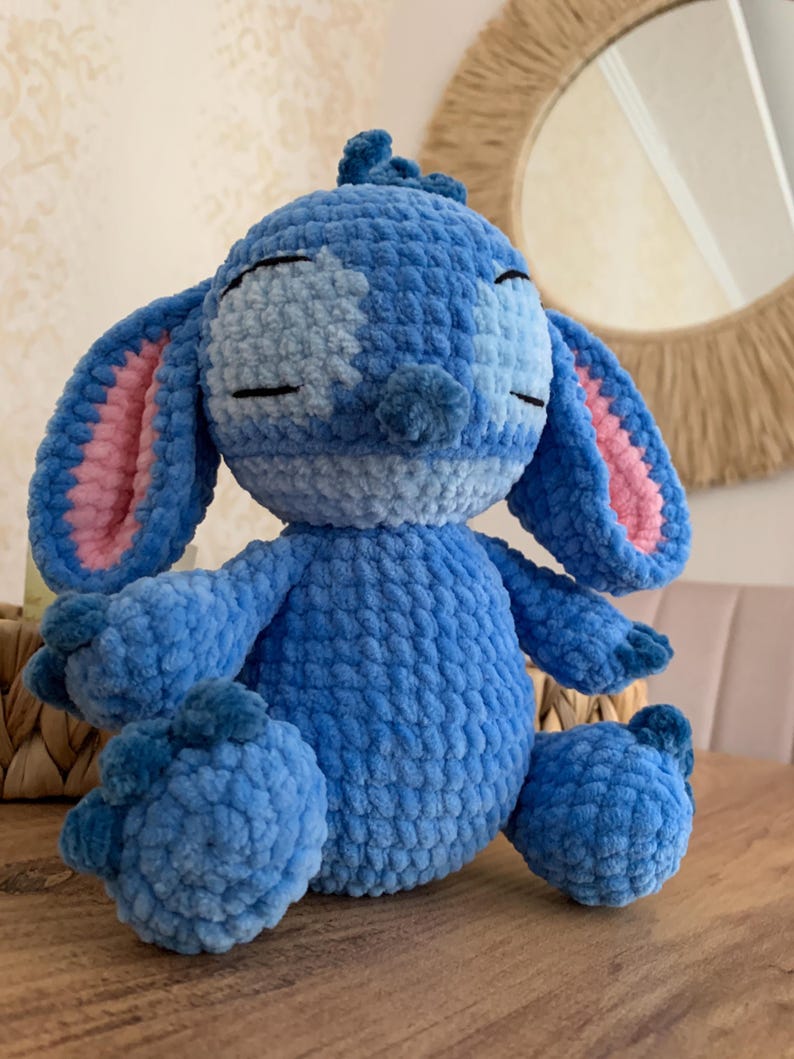 Stitch amigurumi plush doll, sleepy stitch crochet, handmade unique gift image 7