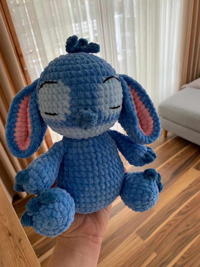 Stitch amigurumi plush doll, sleepy stitch crochet, handmade unique gift image 3