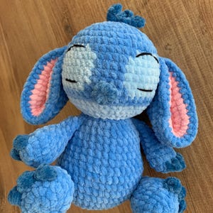 Stitch amigurumi plush doll, sleepy stitch crochet, handmade unique gift image 6