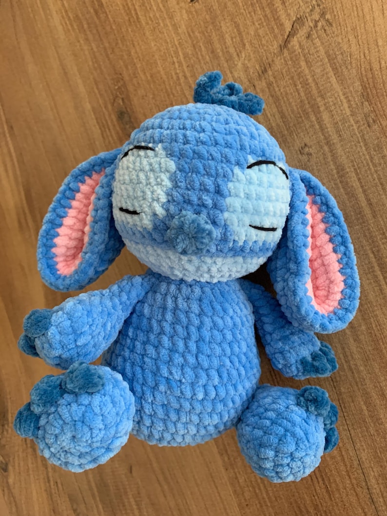 Stitch amigurumi plush doll, sleepy stitch crochet, handmade unique gift image 6