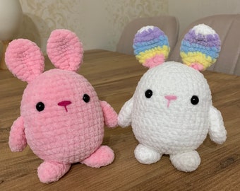 Crochet Easter Bunny Plush: Chunky Amigurumi Rabbit Toy