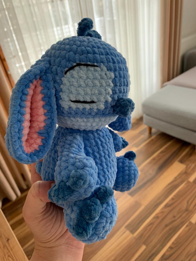 Stitch amigurumi plush doll, sleepy stitch crochet, handmade unique gift image 1