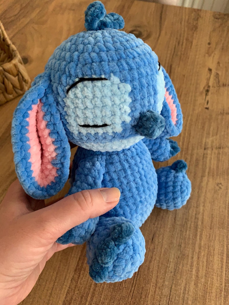Stitch amigurumi plush doll, sleepy stitch crochet, handmade unique gift image 2