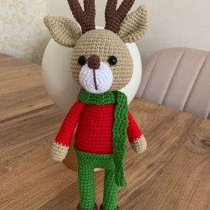 Crochet Reindeer toy, crochet deer, amigurumi deer, christmas reindeer toy, knit animals, crochet animals