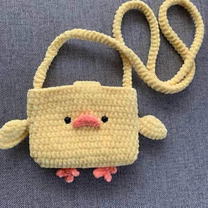 gehäkelte Ente Crossbody, Amigurumi Küken Tasche, Ostertasche Plüsch, Tier Tasche für Kind