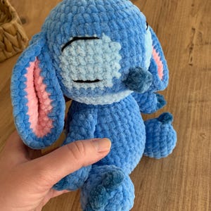 Stitch amigurumi plush doll, sleepy stitch crochet, handmade unique gift image 5