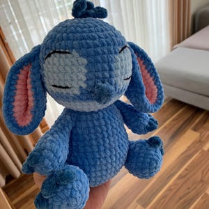 Stitch amigurumi plush doll, sleepy stitch crochet, handmade unique gift image 4
