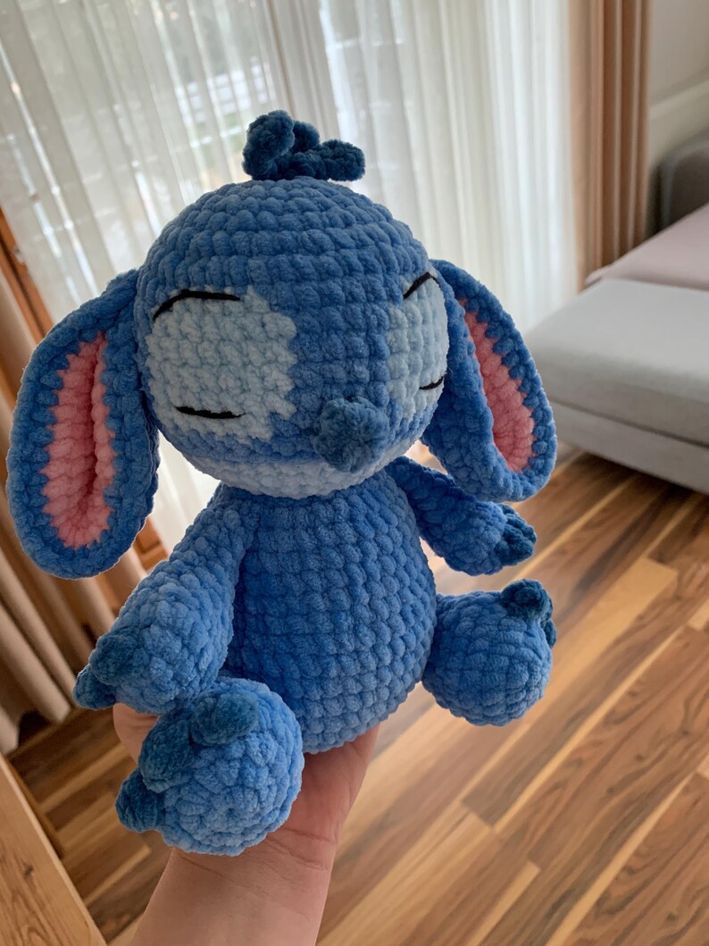 Stitch amigurumi plush doll, sleepy stitch crochet, handmade unique gift image 4