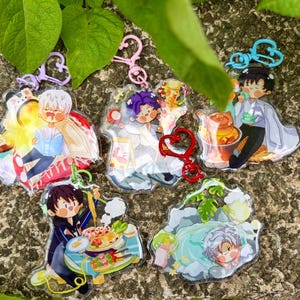 Love and Deepspace glitter acrylic keychains