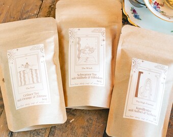 Tarot Tea Collection 3 Tees | The Fool - grüner Tee | The Witch - schwarzer Tee | The High Priestess - Kamillentee | Nachfüllpäckchen