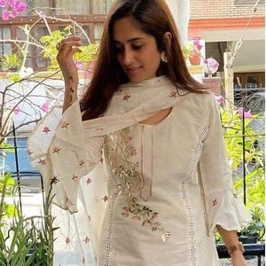 White Salwar Etsy