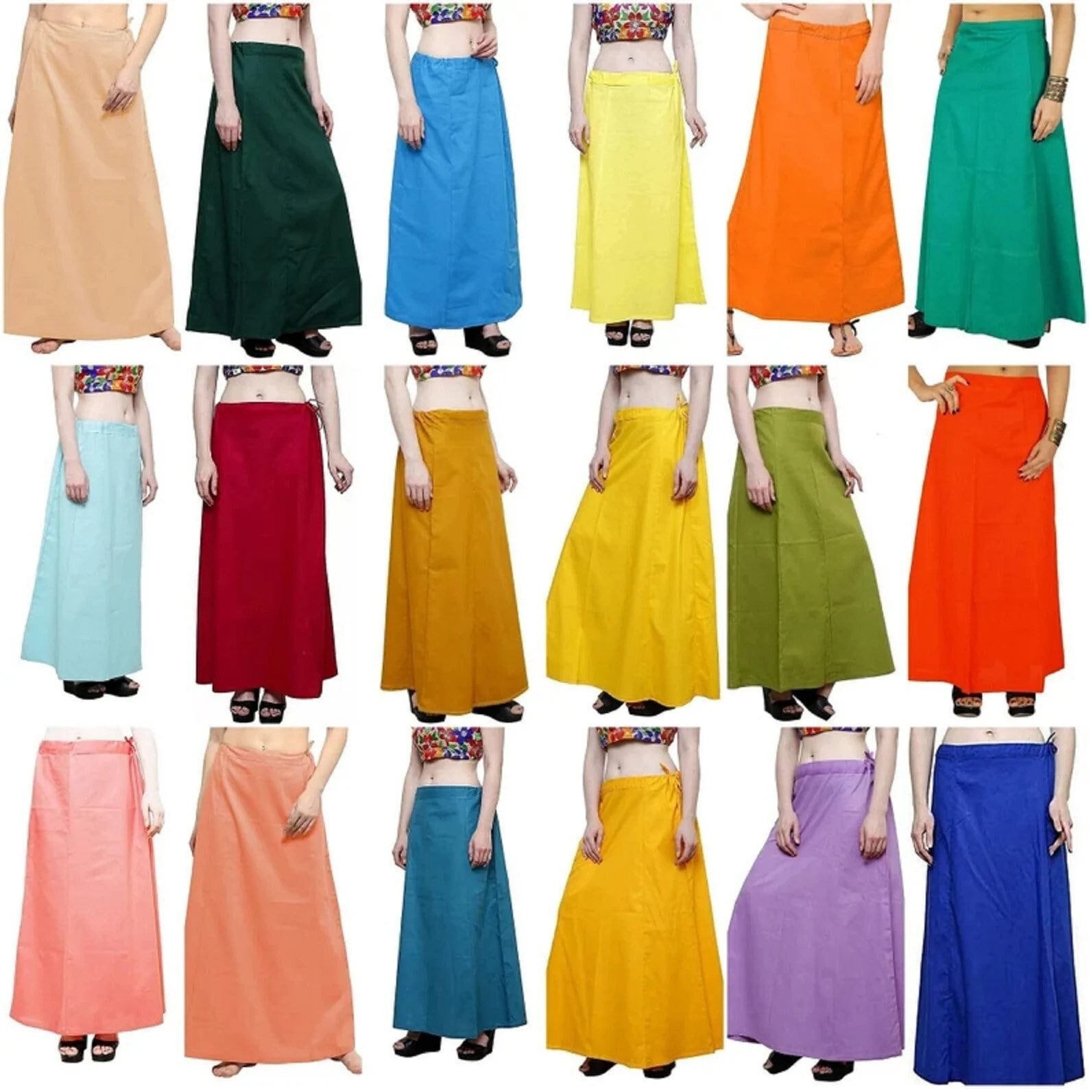 DELTIN HUB Saree Shapewear Petticoat for Women, Cotton Lycra Blended 4 Way  Stretch Fabric, Petticoat, Skirts