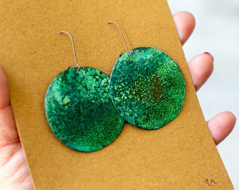 Oxidized copper earrings - Bijoulala - oversized irregular