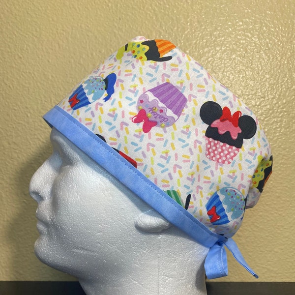 Disney Snacks, Disney Food, Cupcakes Cute Pixie Scrub Cap, Scrub Caps for women, Scrub Cap for men, Surgical Cap, Food Scrub Cap, Disney Cap