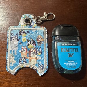 Cute Blue Dog and Friends Cartoon Animal Hand Sanitizer Keychain