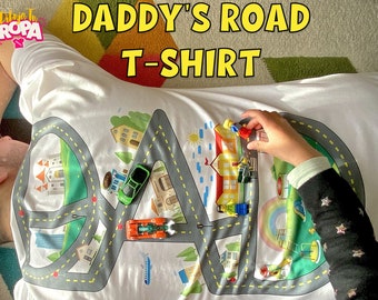 The PERFECT gift for Father's Day // Men's T-Shirt for your children to play with cars and give you a massage at the same time