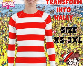 Men’s long sleeve T-shirt for inspired by Walle / Where’s Wally? / Where’s Waldo / Cosplay / Disfraz / Halloween