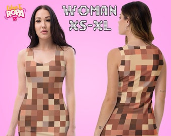 Woman's Pixelated Fitted Dress / The Sims Cosplay / Censored Body / Sizes XS - XL