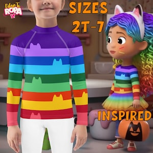 Entra en el mundo de Gabby’s Dollhouse con nuestro mágico Rashguard de manga larga!