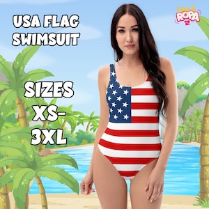 North American Flag-Inspired Women’s One-Piece Swimsuit / North American Flag / US / USA / Patriotism