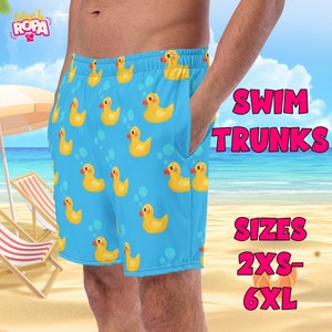 Pink duck swim trunks top