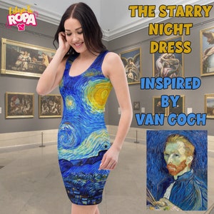 Dress Inspired by Vincent Van Gogh’s Starry Night / Vincent Van Gogh / Artwork Masterpiece / Post-Impressionism / Sizes XS - XL