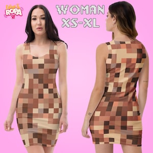 Woman&#39;s Pixelated Fitted Dress / The Sims Cosplay / Censored Body / Sizes XS - XL