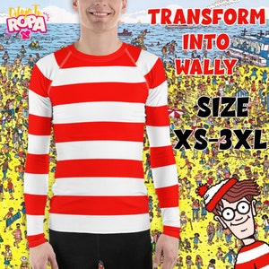 Men’s long sleeve T-shirt for inspired by Walle / Where’s Wally? / Where’s Waldo / Cosplay / Disfraz / Halloween