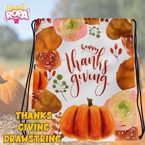 Drawstring Backpack Inspired by Halloween Vibe / Pumpkins / Thanksgiving / USA Celebrations