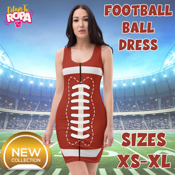 Fitted Women's Dress Inspired by a Football Ball / Super Bowl / Tailgate Party / NFL Gameday / Sizes XS to XL