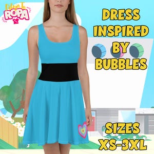 Disfraz inspirado en “Burbuja” de las Chicas Superpoderosas / Las Súper Nenas / Bubbles / Dibujo Animado