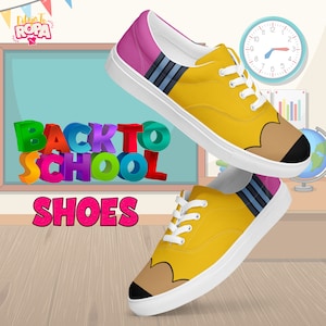 Teacher Sneakers / Women’s Sneakers Back To School Collection / Pencil / Canvas Lace-Up Sneakers / Comfortable Sneakers