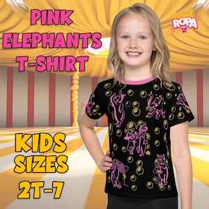 Camiseta Elefantes Rosas | Camiseta Infantil Inspirada en Dumbo | Regalo Mágico para Niños y Niñas | Tallas 2T-7