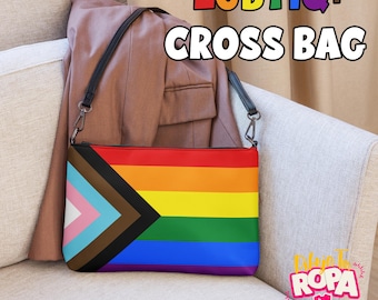 Bolso Bandolera Progress Pride | Cartera LGBT+ Arcoíris | Accesorio Inclusivo | Bolso Colorido para Eventos y Fiesta
