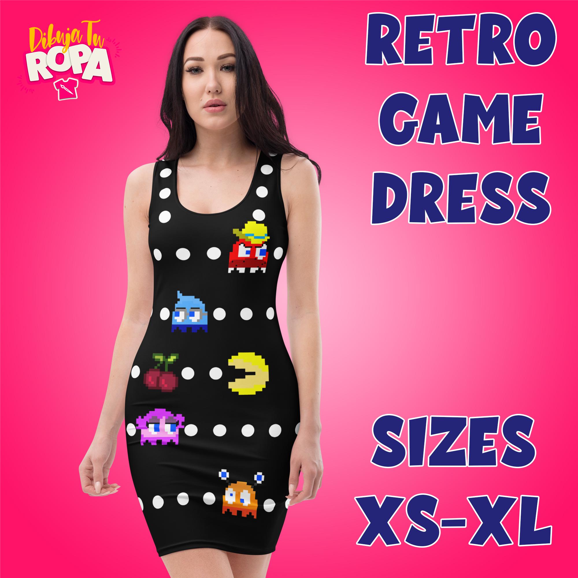 Game-on Retro Fitted Dress  80s Arcade Vibes - Etsy