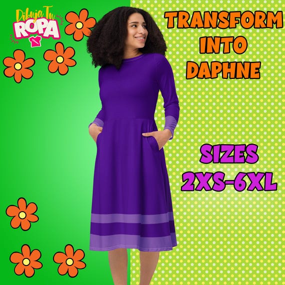fitted lace wedding dress Scooby-Doo Daphne Blake Kids Children Purple Dress Cosplay Costume Out –  TrendsinCosplay main image 0