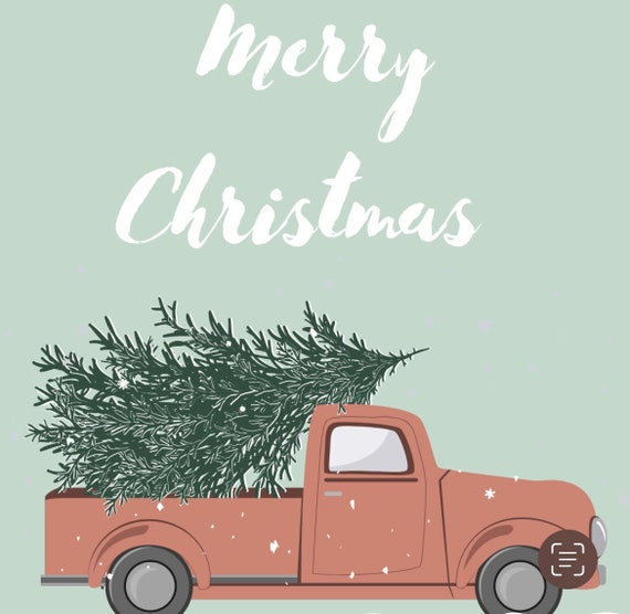 Christmas Truck Background | Etsy