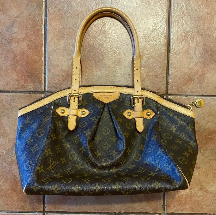 LV Tivoli GM Brown Monogram Canvas with Leather and Gold Hardware