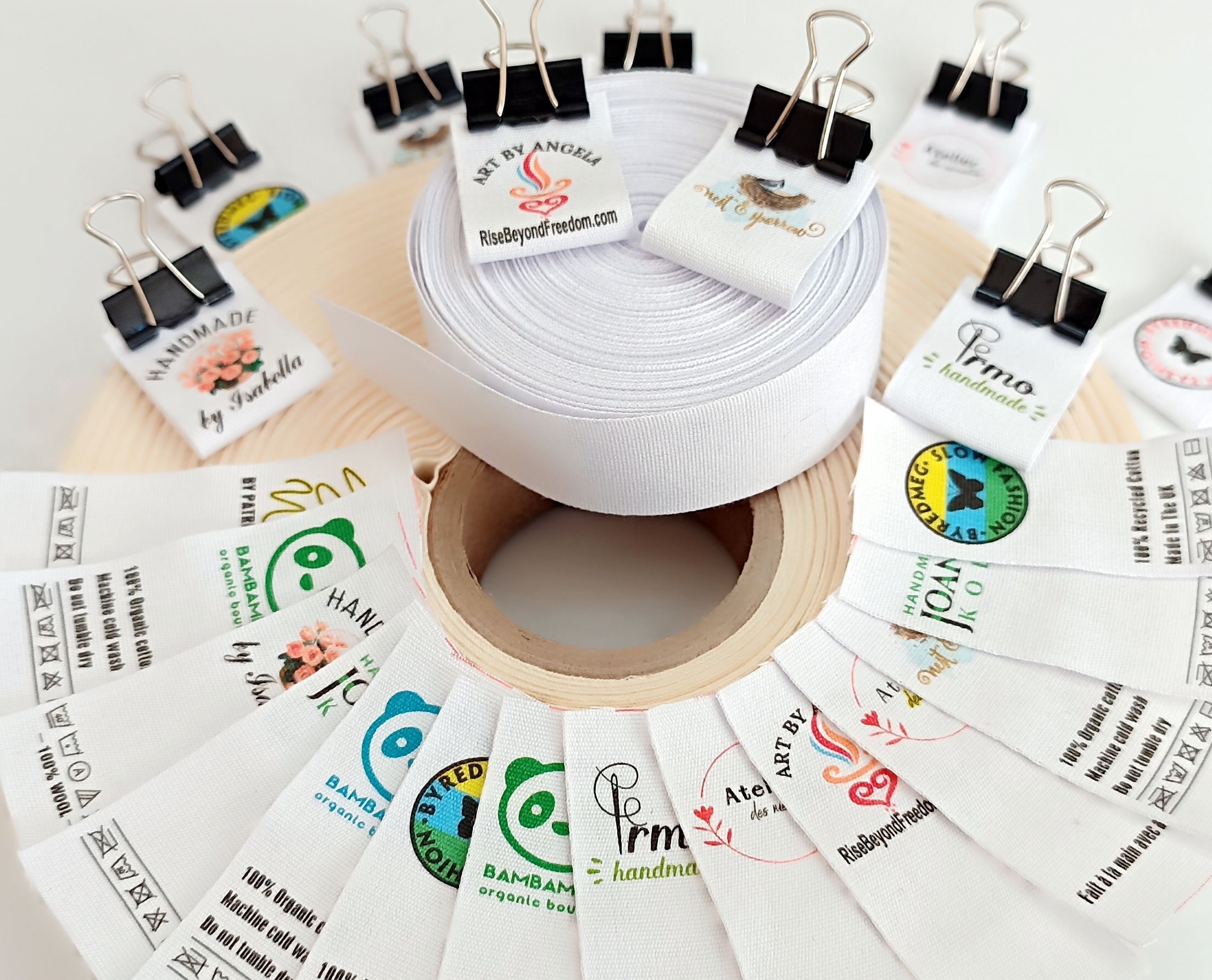 Custom Clothing Labels Using Your Design - Organic Cotton or Fray Proof  Poly-Cotton - Sew On - Full