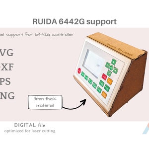 RUIDA 6442G Controller support panel - Laser file, svg - dxf - eps - png, 3mm wood ,cnc, cutting machines, blueprint, digital vector, laser