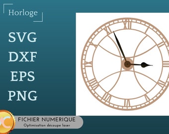 Wall Clock - Clock SVG, dxf, png, eps - LASER CUTTING File - Digital Download Vector Files